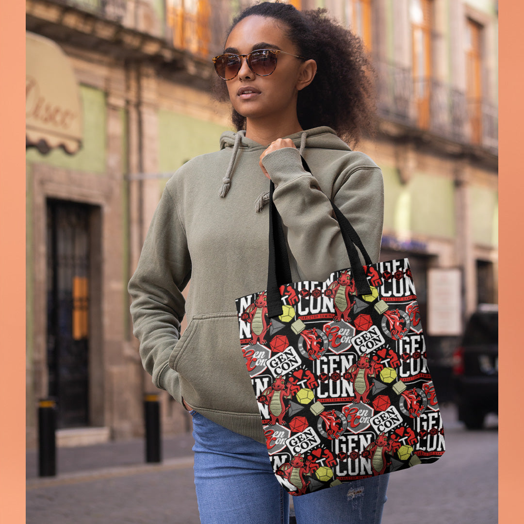 Gen Con Sticker Pattern Tote Bag | Rollacrit