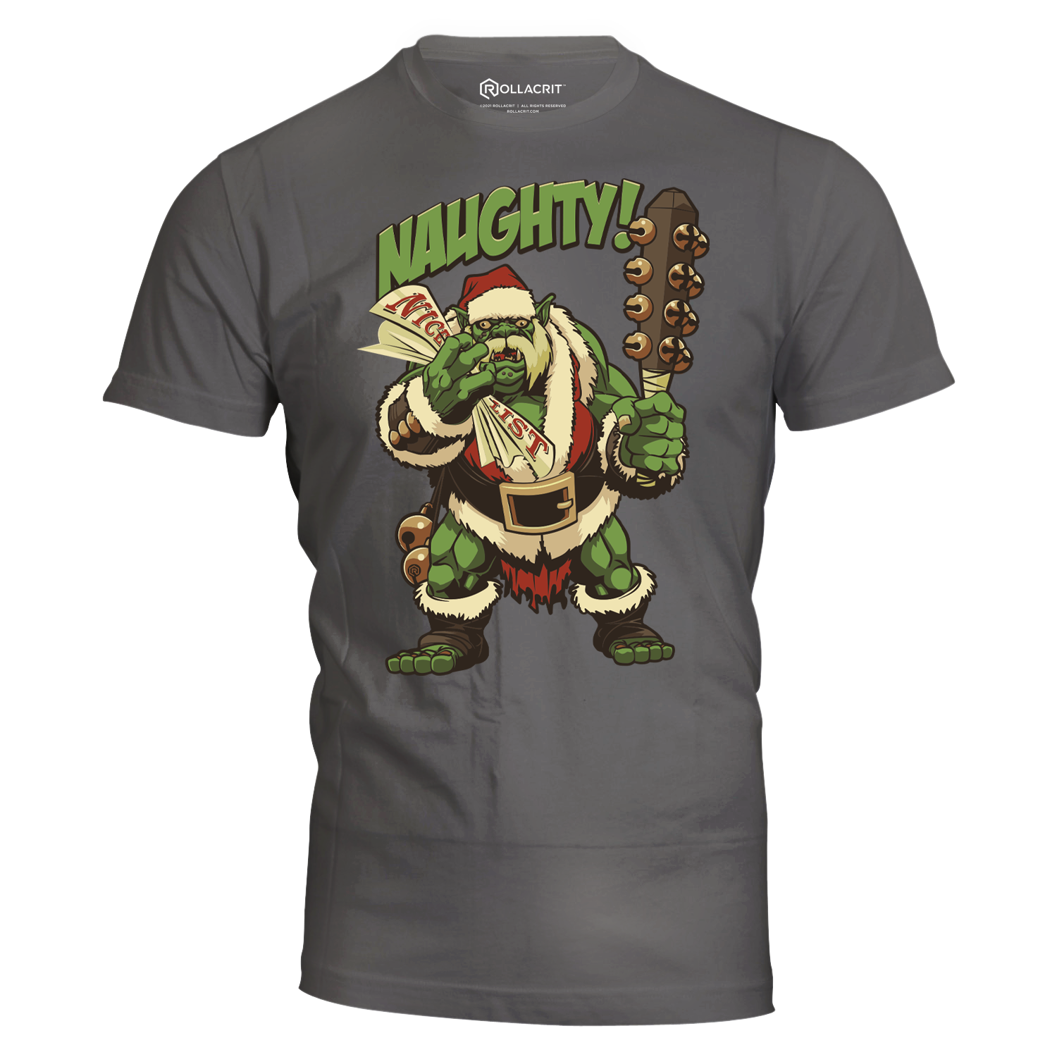 Holiday Naughty Ogre Slim Fit T-Shirt | Rollacrit