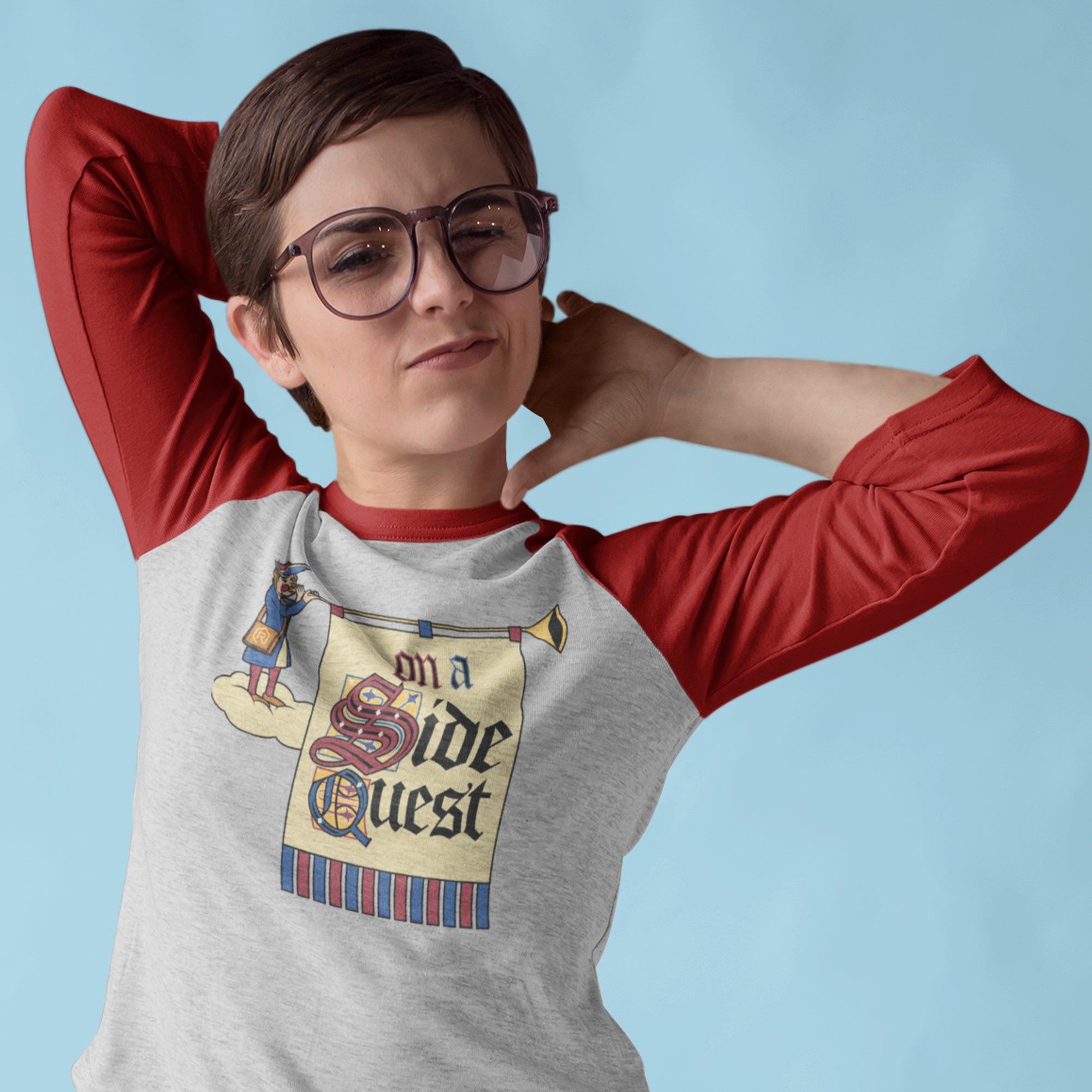 On a Side Quest 3/4 Sleeve Raglan Shirt | Rollacrit