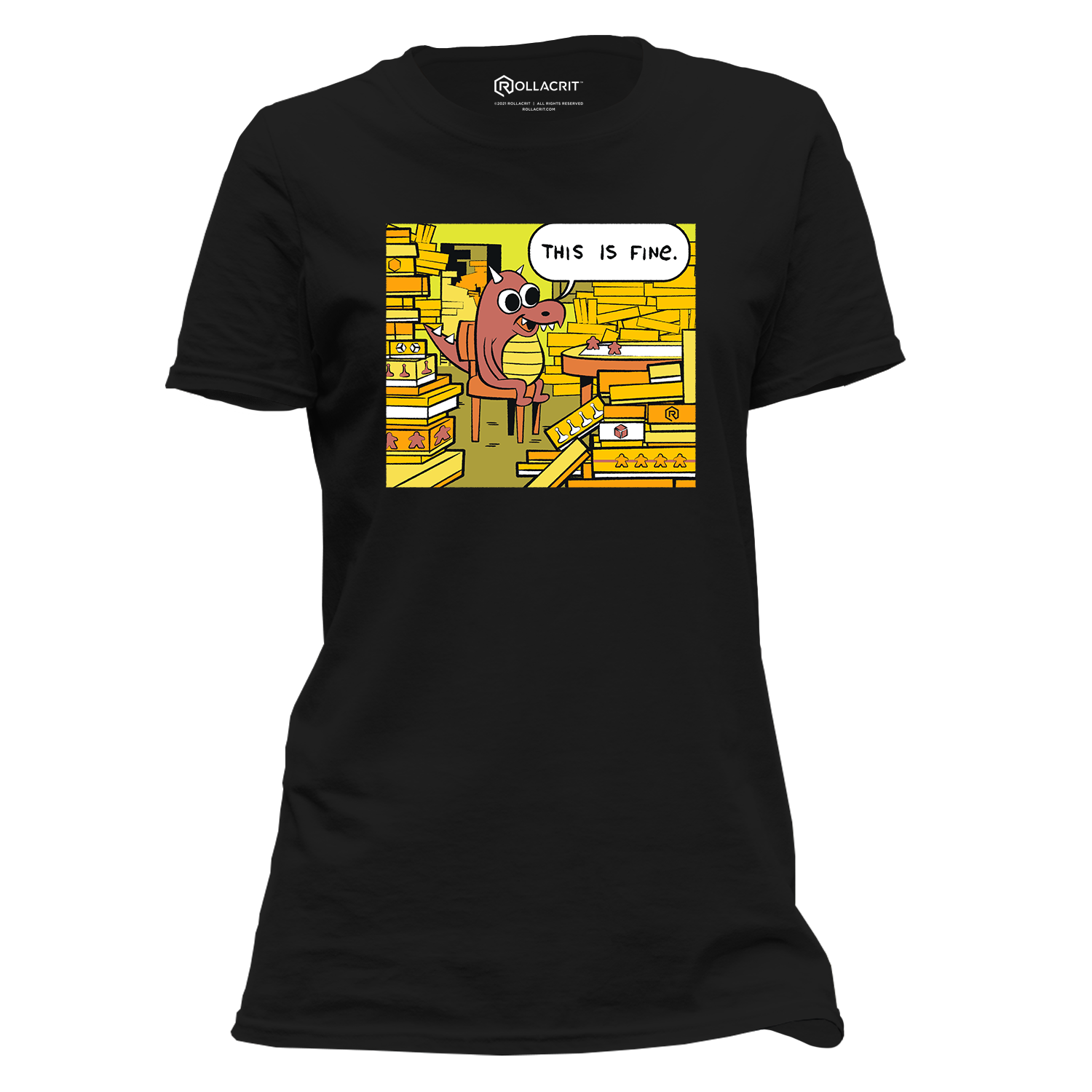 This Is Fine Dragon Hoard Femme T-Shirt | Rollacrit