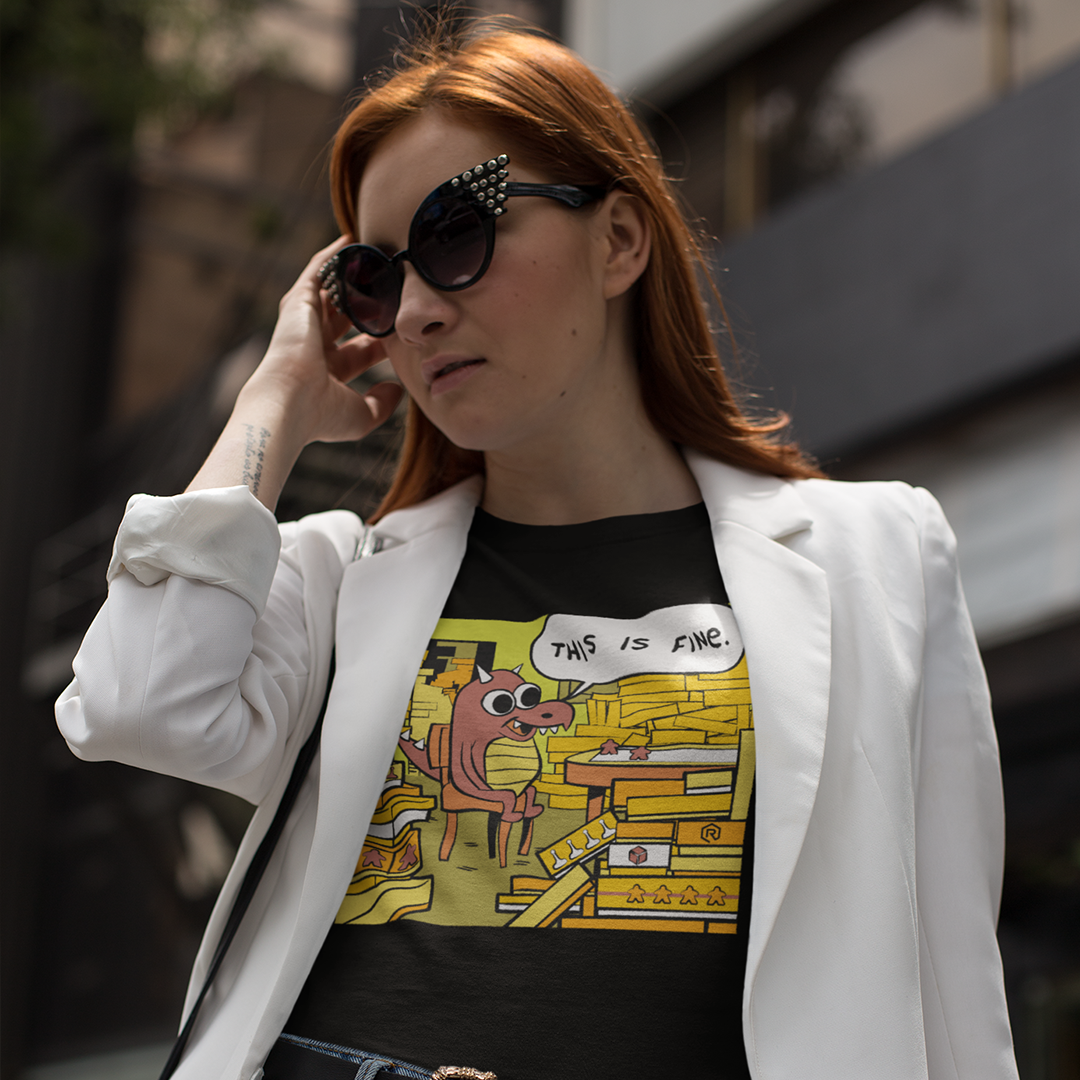 This Is Fine Dragon Hoard Femme T-Shirt | Rollacrit