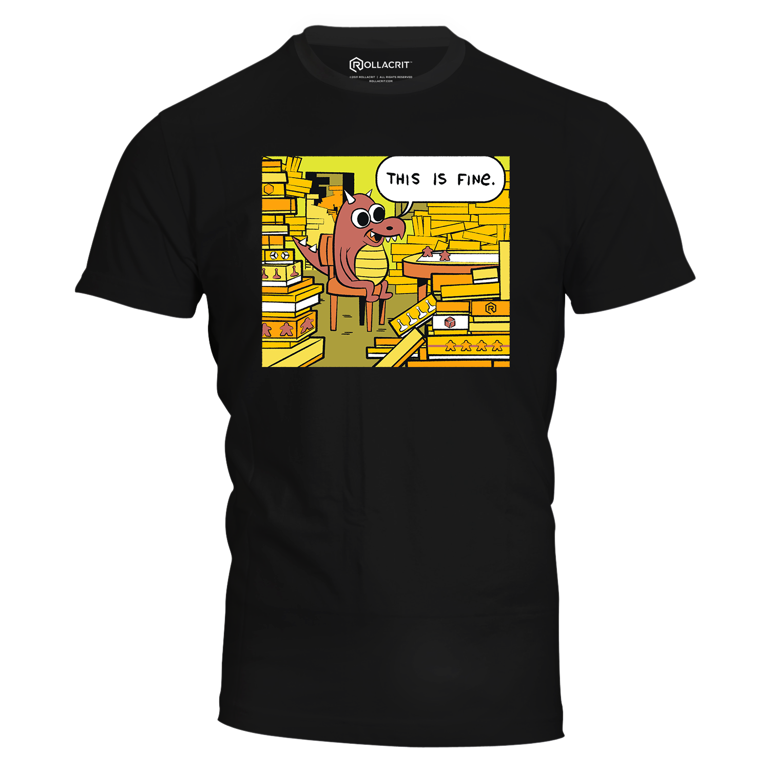 This Is Fine Dragon Hoard T-Shirt | Rollacrit