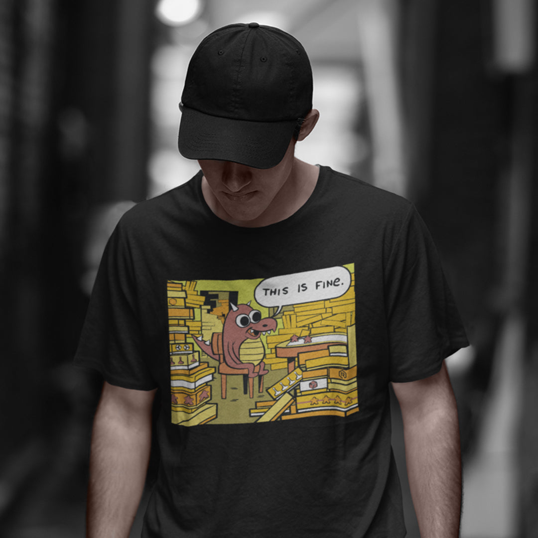 This Is Fine Dragon Hoard T-Shirt | Rollacrit