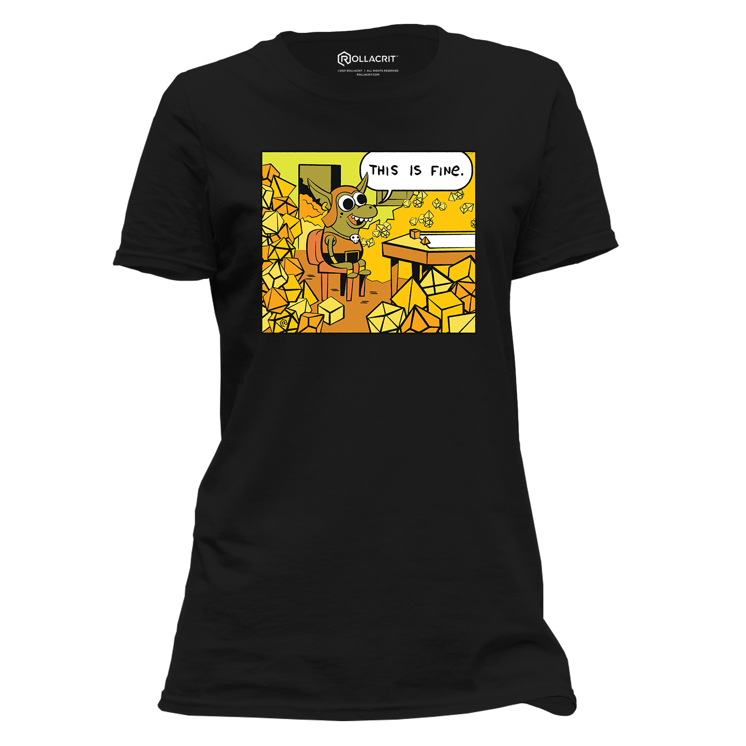 This is Fine Dice Goblin Femme T-Shirt | Rollacrit