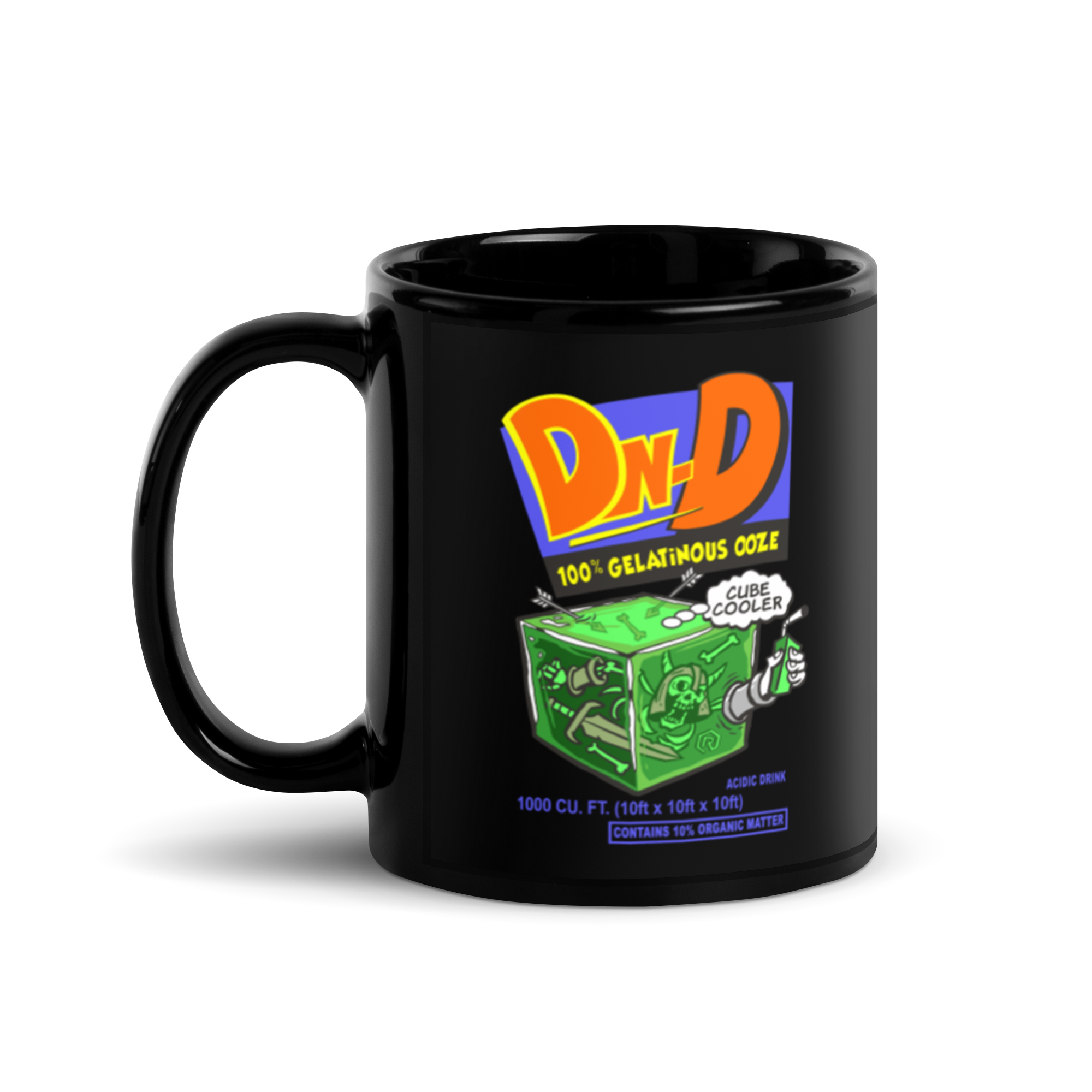 Gelatinous Cubic Cooler Black Glossy Mug | Rollacrit