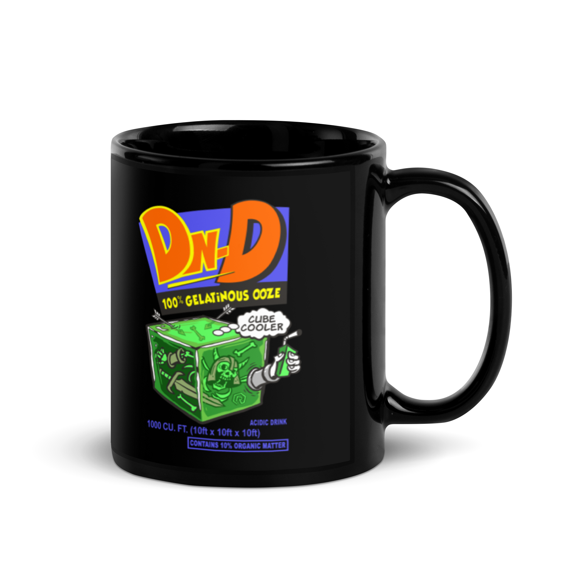 Gelatinous Cubic Cooler Black Glossy Mug | Rollacrit
