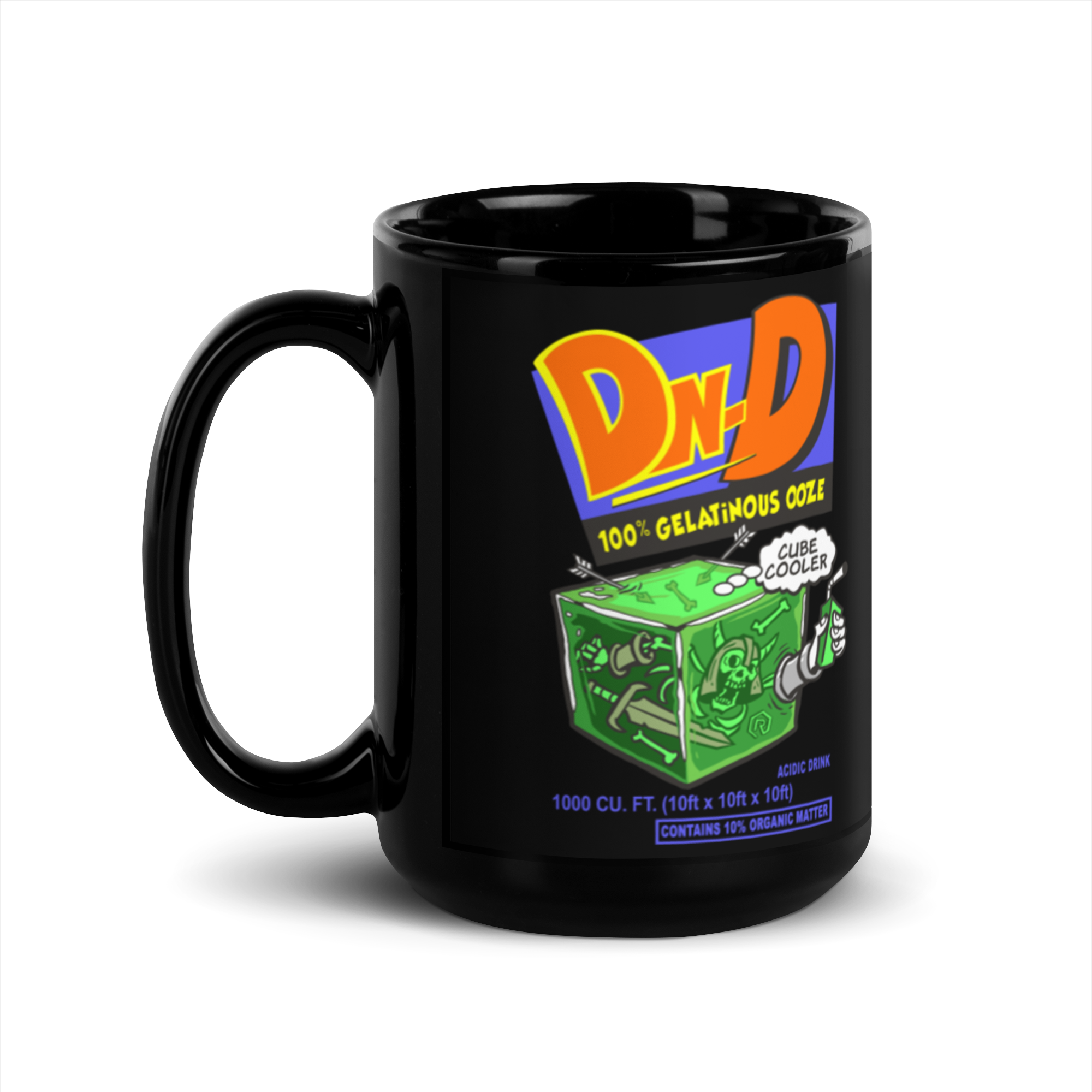 Gelatinous Cubic Cooler Black Glossy Mug | Rollacrit