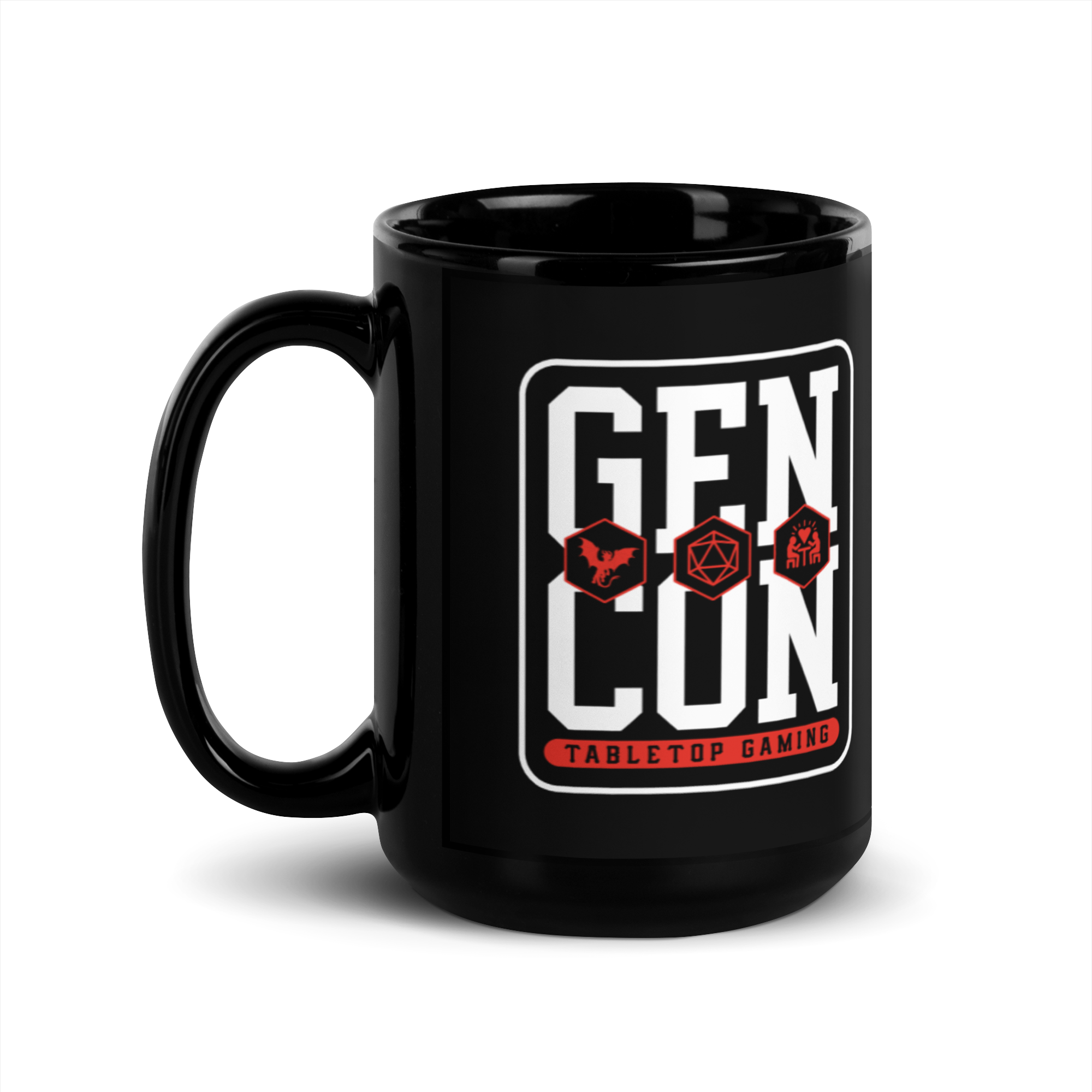 Gen Con Icons Black Glossy Mug | Rollacrit