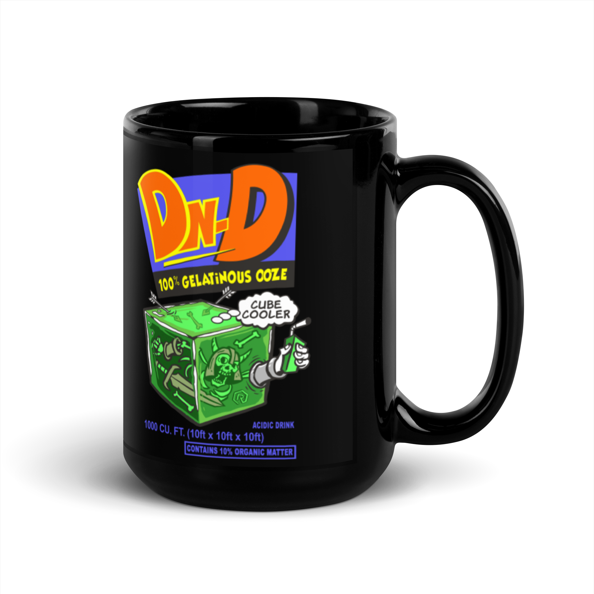 Gelatinous Cubic Cooler Black Glossy Mug | Rollacrit