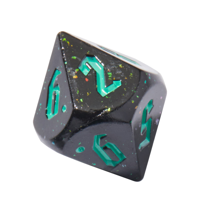 Laser Tag Holographic Sharp Edge Resin 7pc Dice Set | Rollacrit
