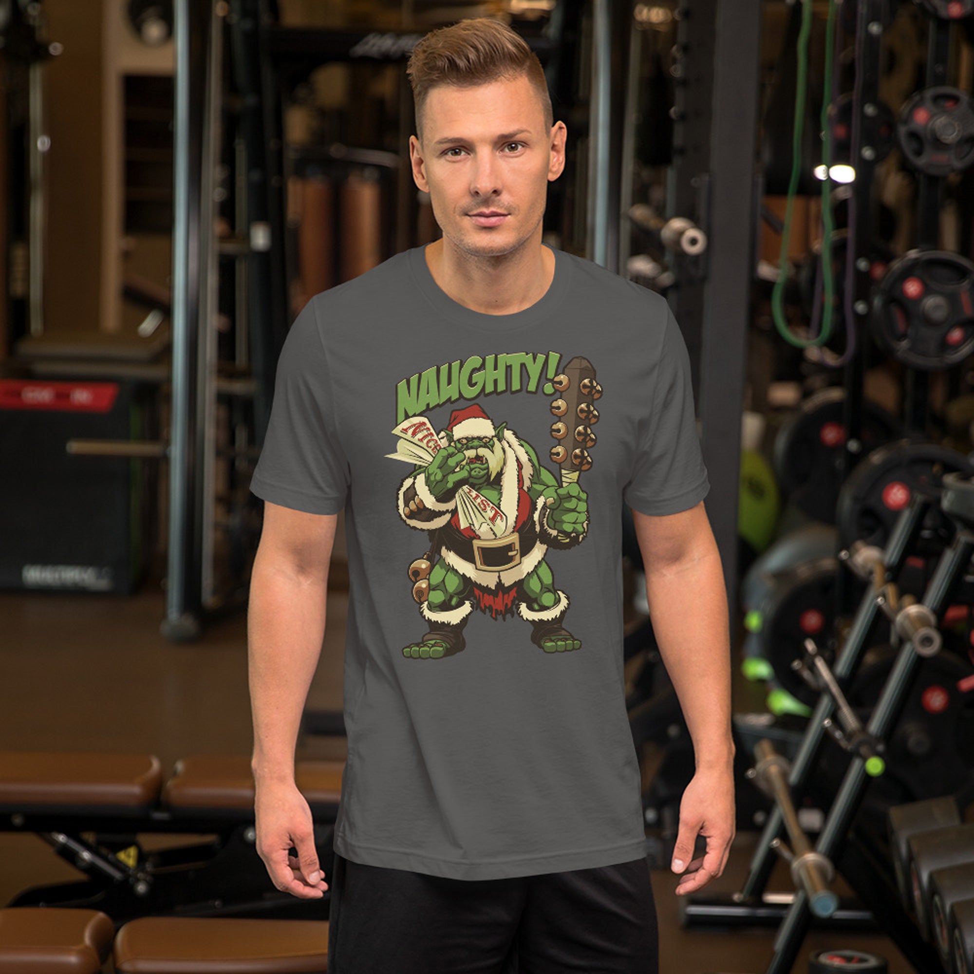 Holiday Naughty Ogre Slim Fit T-Shirt | Rollacrit