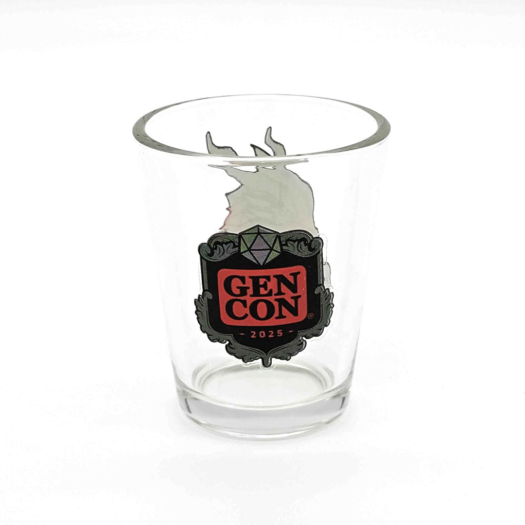 Gen Con 2025 x Hydro74 Genevieve Emblem Shot Glass | Rollacrit
