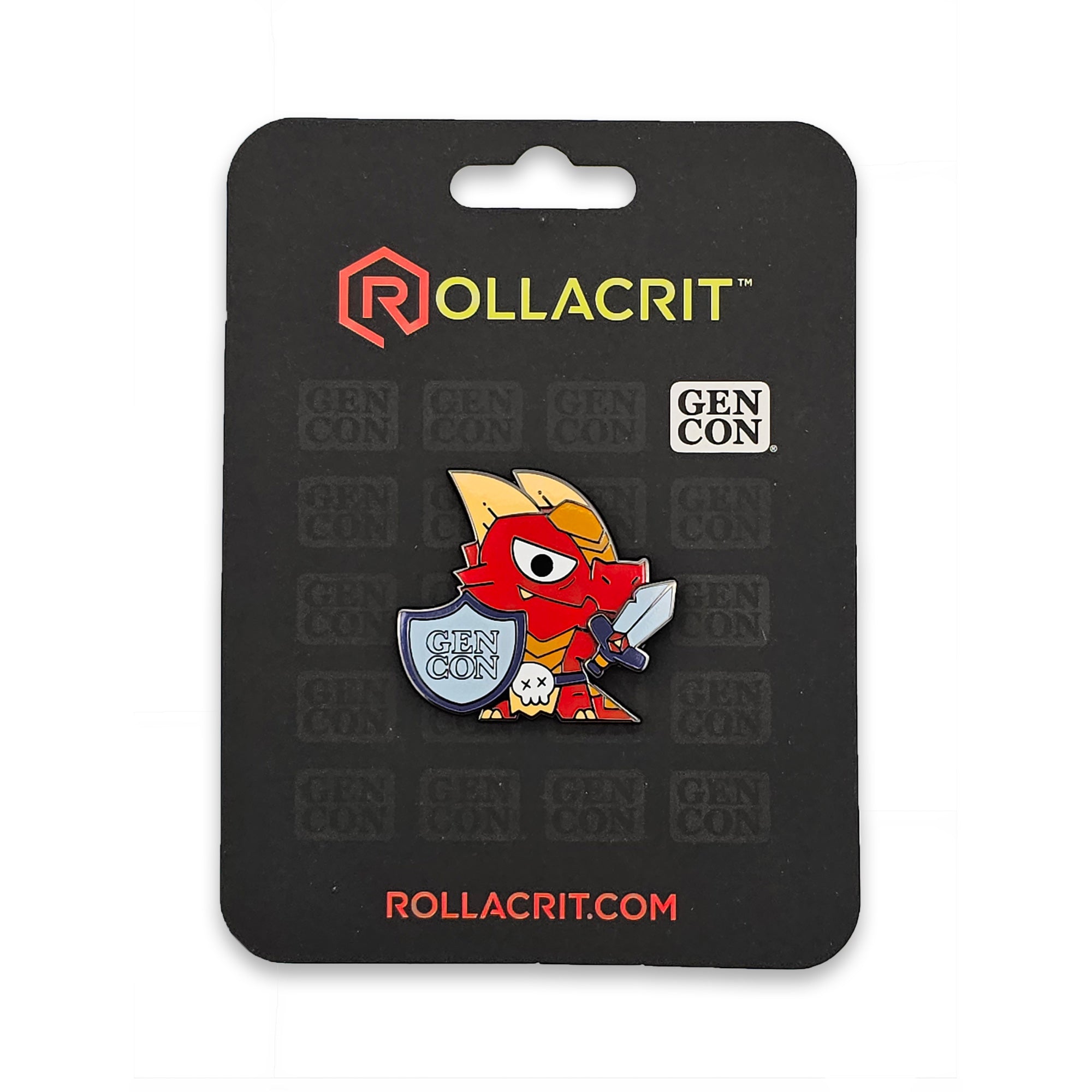 Gen Con Kobold Warrior Spinner Pin | Rollacrit 