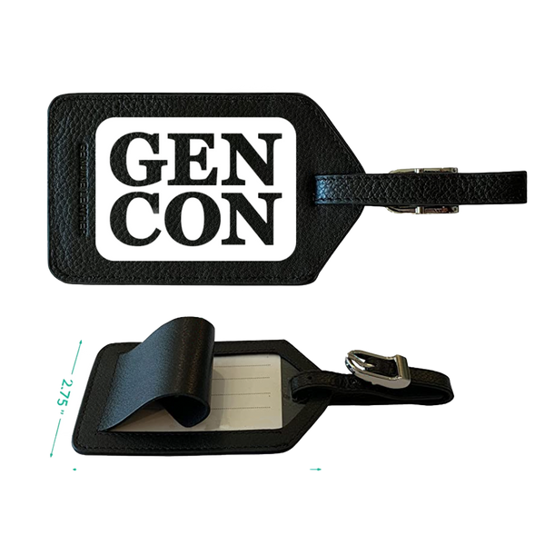 Gen Con Black Faux Leather Luggage Tag | Rollacrit