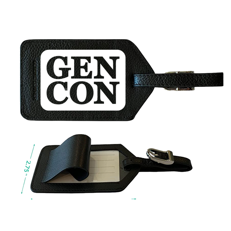 Gen Con Black Faux Leather Luggage Tag | Rollacrit