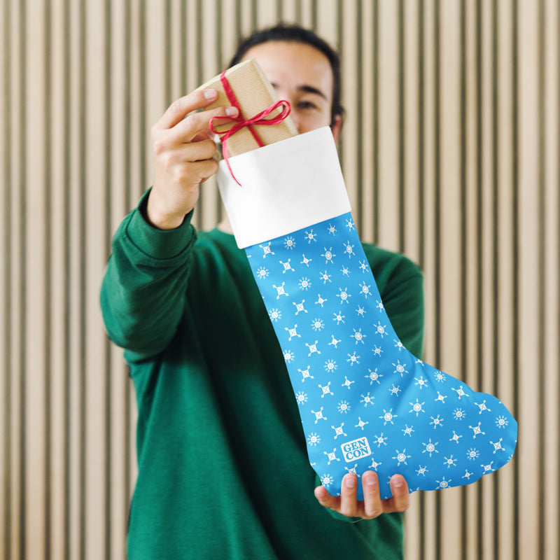 Gen Con Dice Snowflake Christmas Blue Stocking | Rollacrit