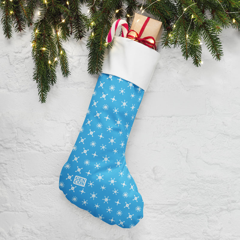 Gen Con Dice Snowflake Christmas Blue Stocking | Rollacrit