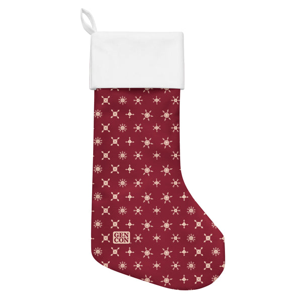 Gen Con Dice Snowflake Christmas Burgundy Stocking | Rollacrit