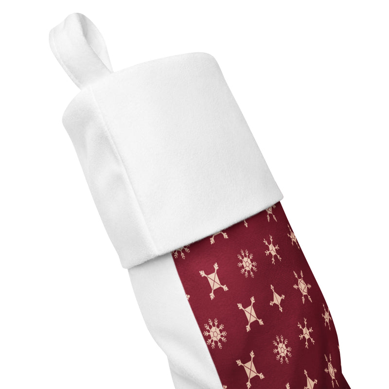 Gen Con Dice Snowflake Christmas Burgundy Stocking | Rollacrit