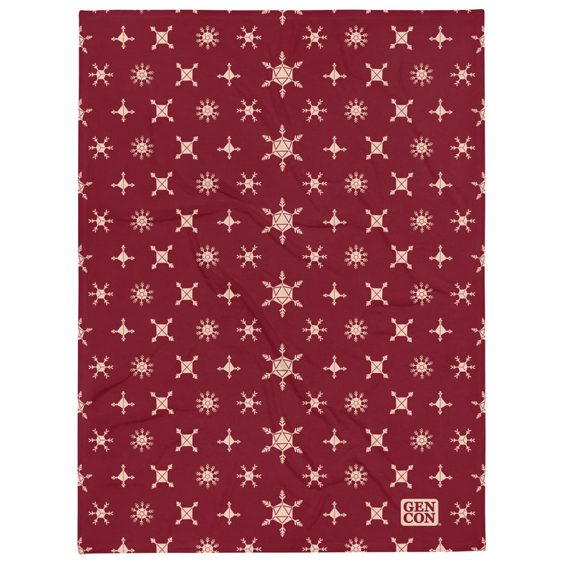 Gen Con Dice Snowflake Burgundy Blanket | Rollacrit