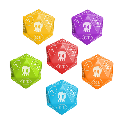 6 Custom Enhanced d20 Dice Preview