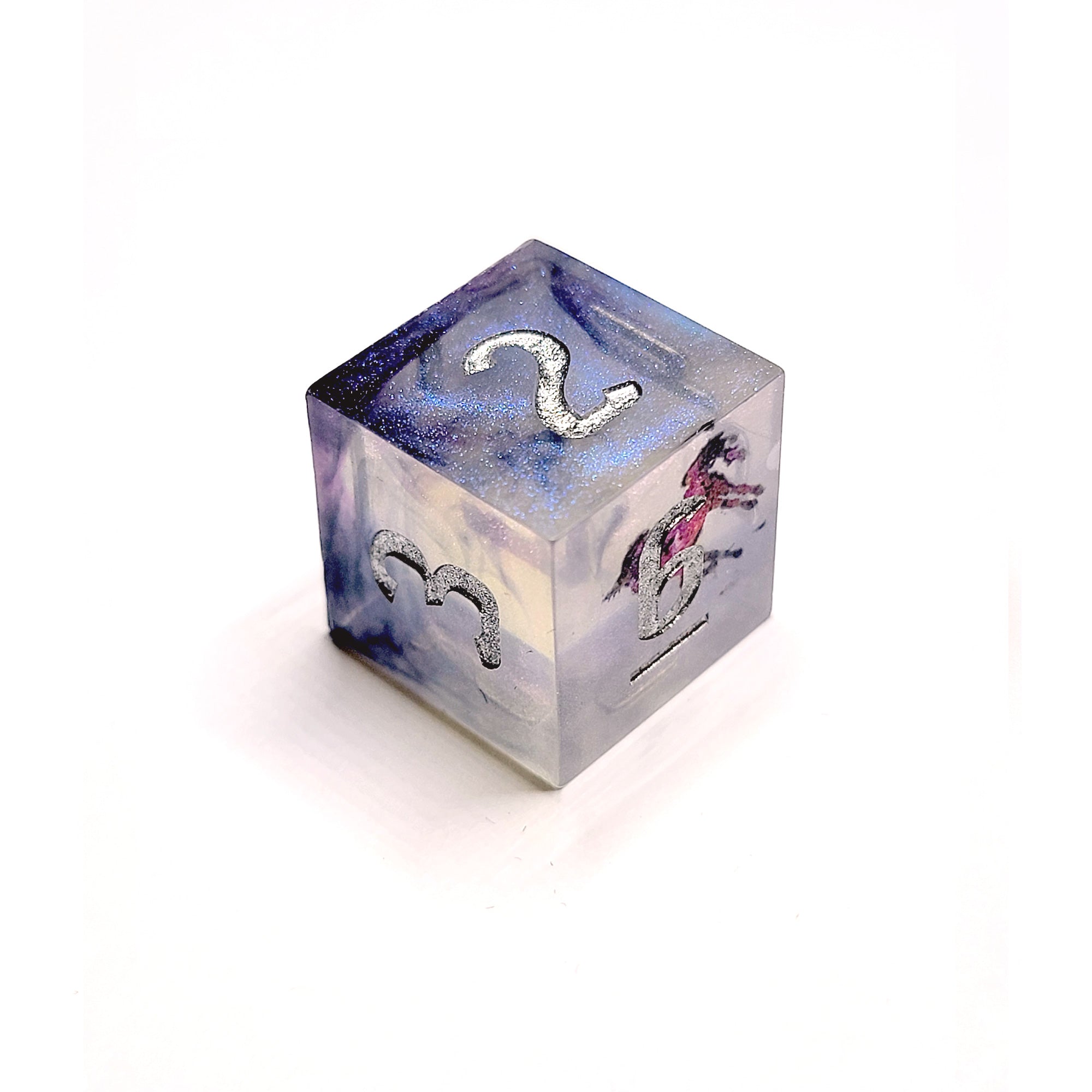 Galactic Unicorn Sharp Edge Resin 7pc Dice Set | Rollacrit