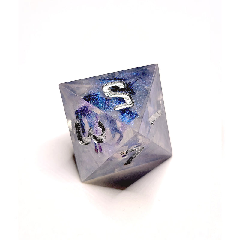 Galactic Unicorn Sharp Edge Resin 7pc Dice Set | Rollacrit