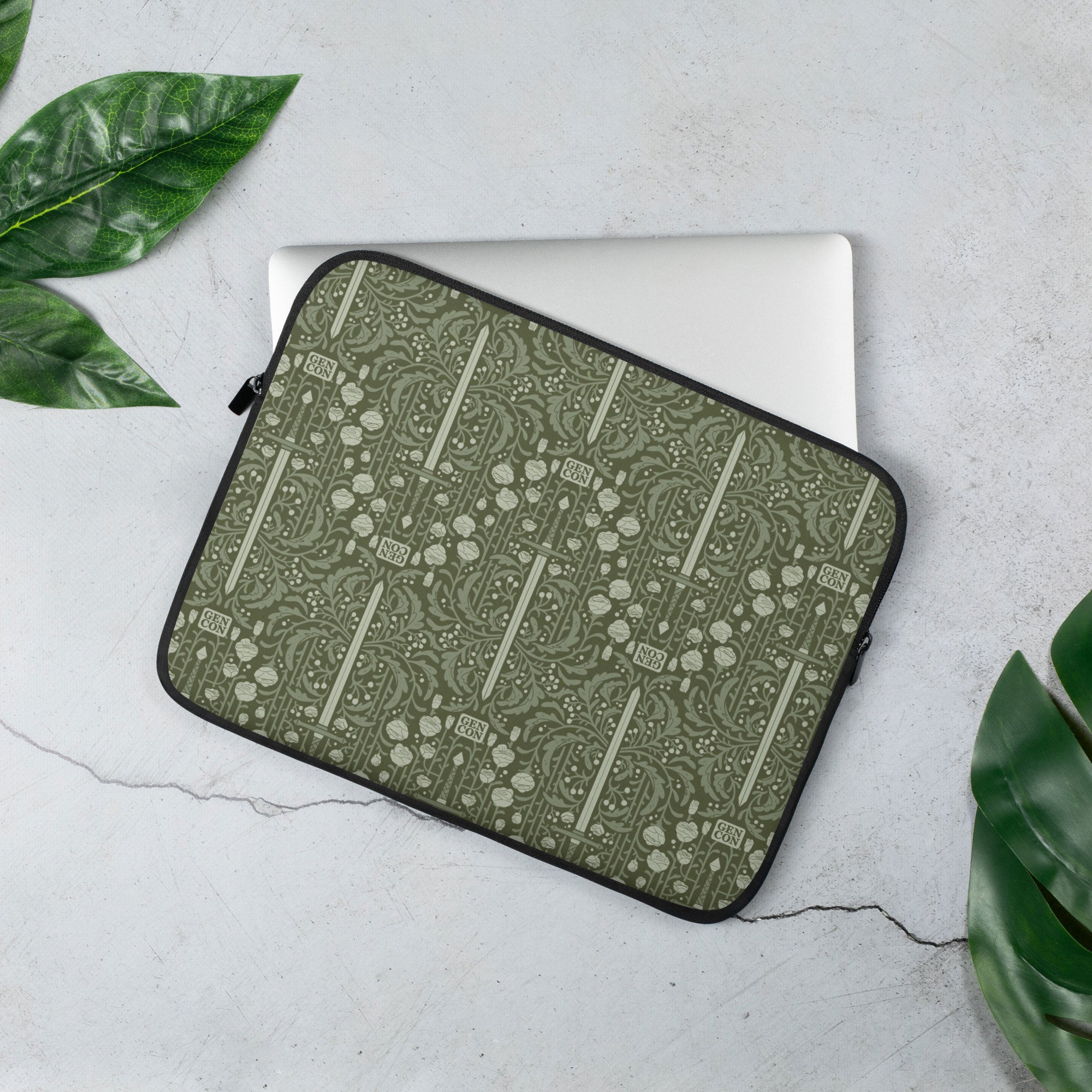 Gen Con Floral Sword Pattern Laptop Sleeve | Rollacrit