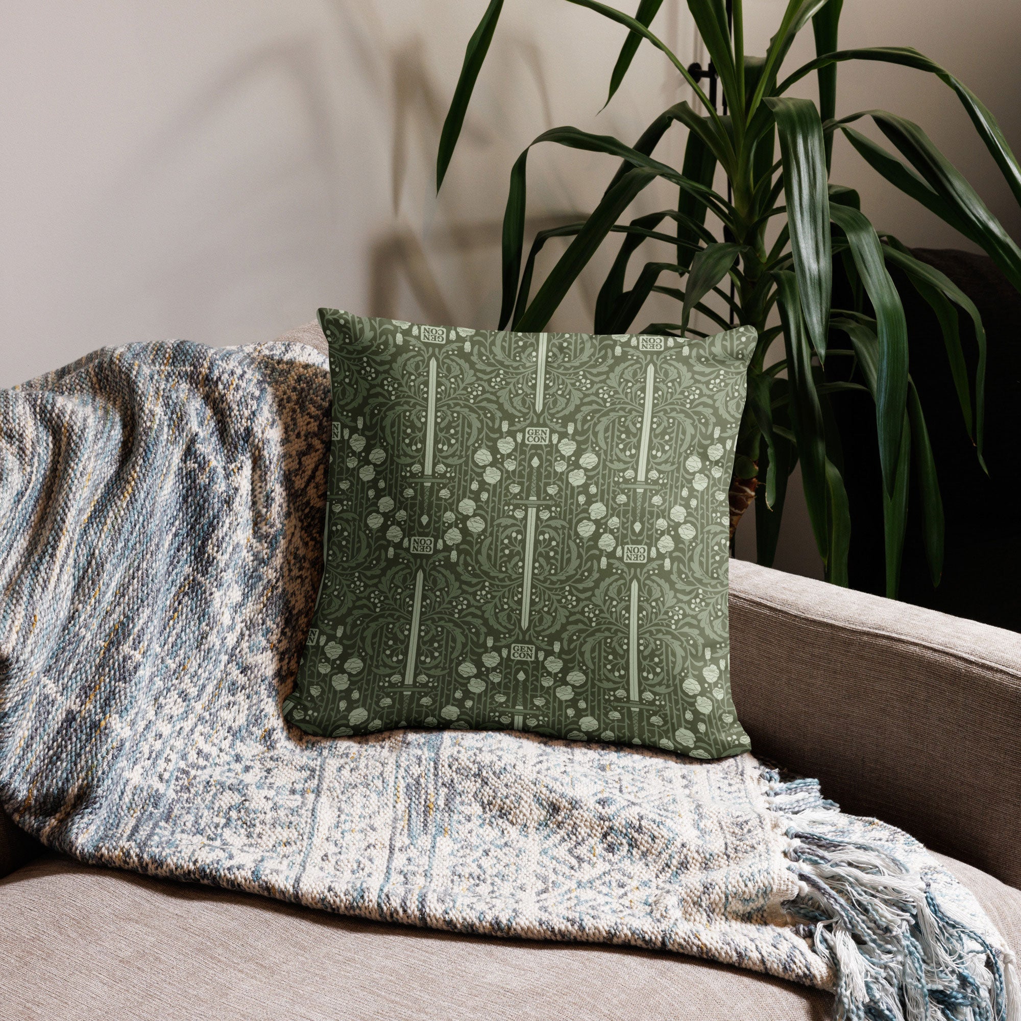 Gen Con Floral Sword Pattern Pillow | Rollacrit