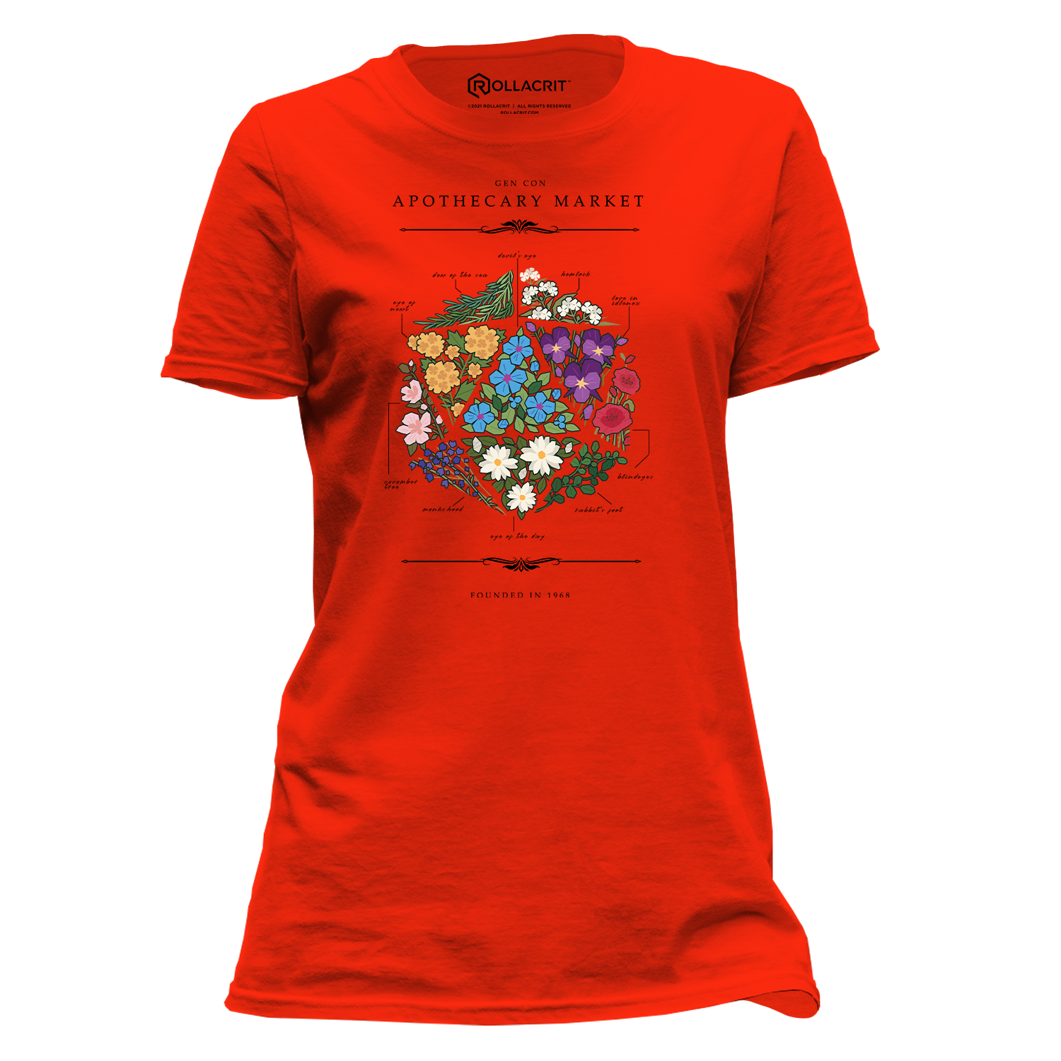 Gen Con Floral d20 Femme T-Shirt | Rollacrit