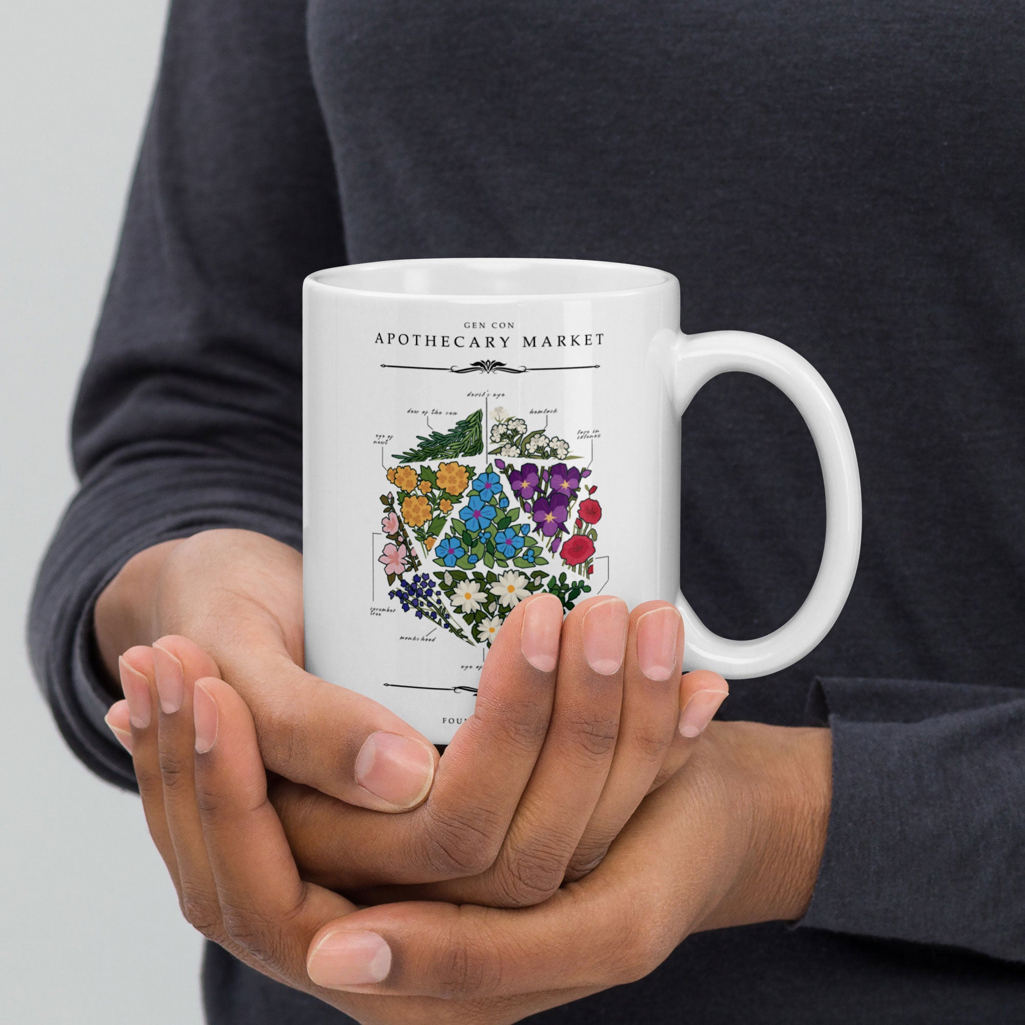 Gen Con Floral d20 Mug | Rollacrit