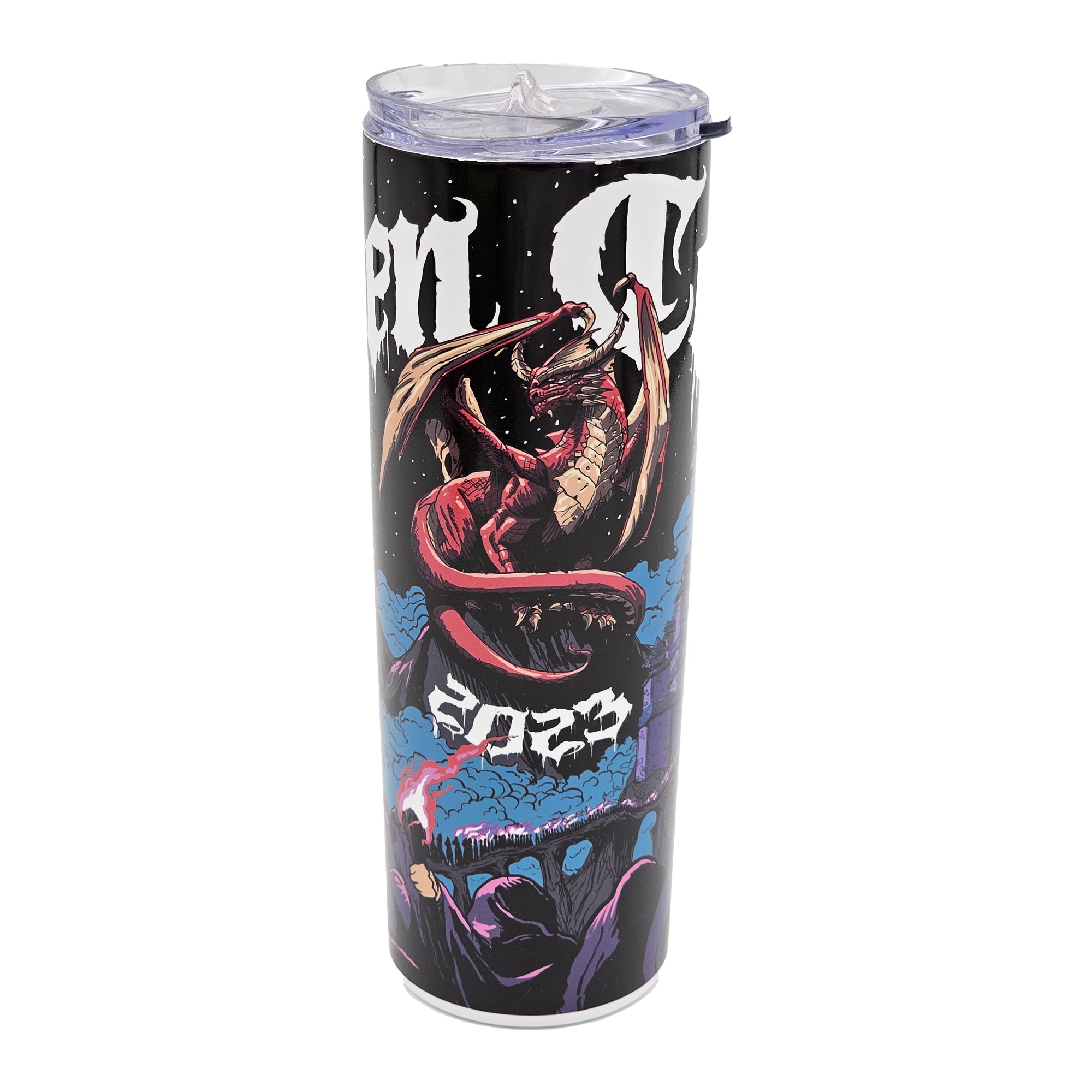 Gen Con 2023 Genevieve 20oz Glow Metal Tumbler | Rollacrit