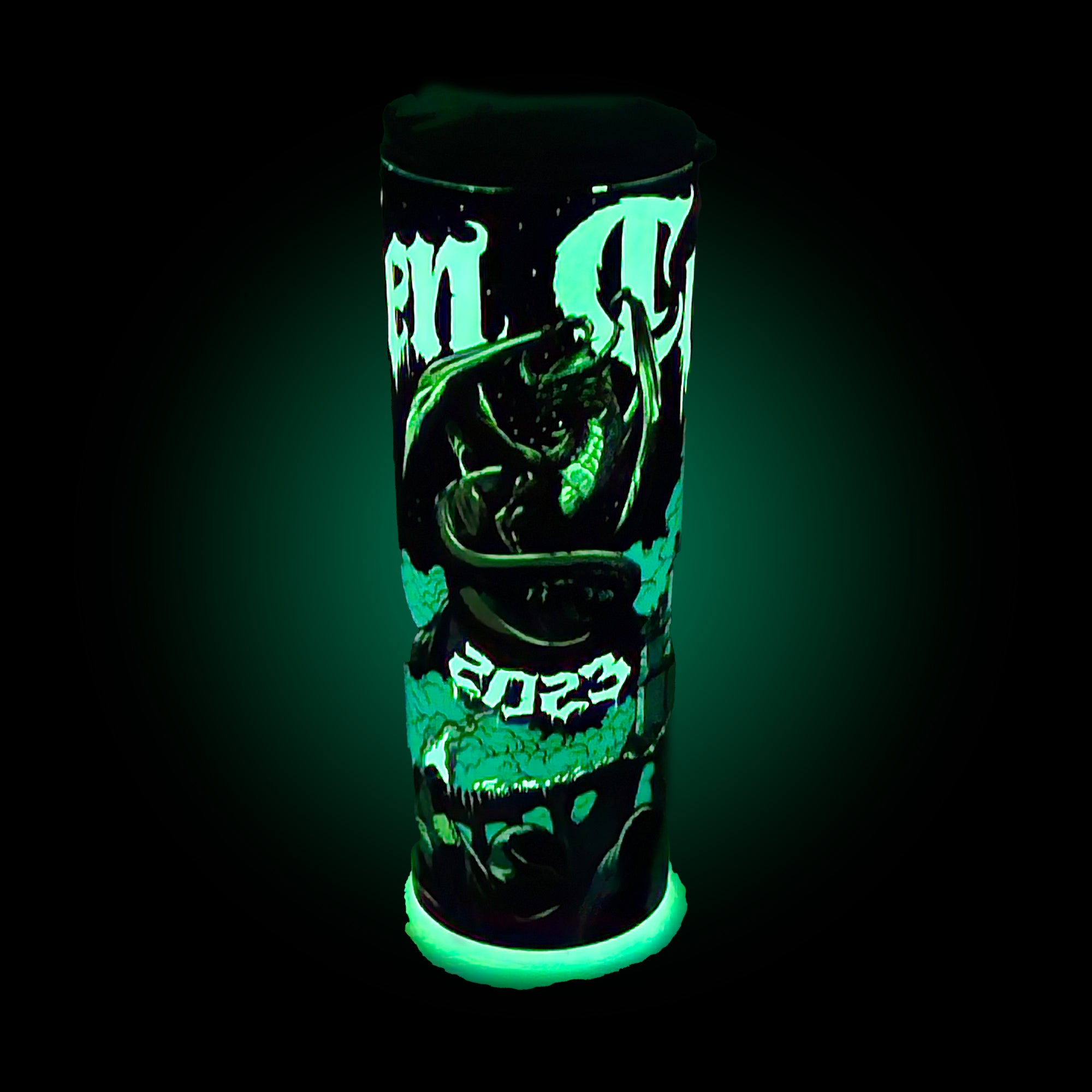 Gen Con 2023 Genevieve 20oz Glow Metal Tumbler | Rollacrit