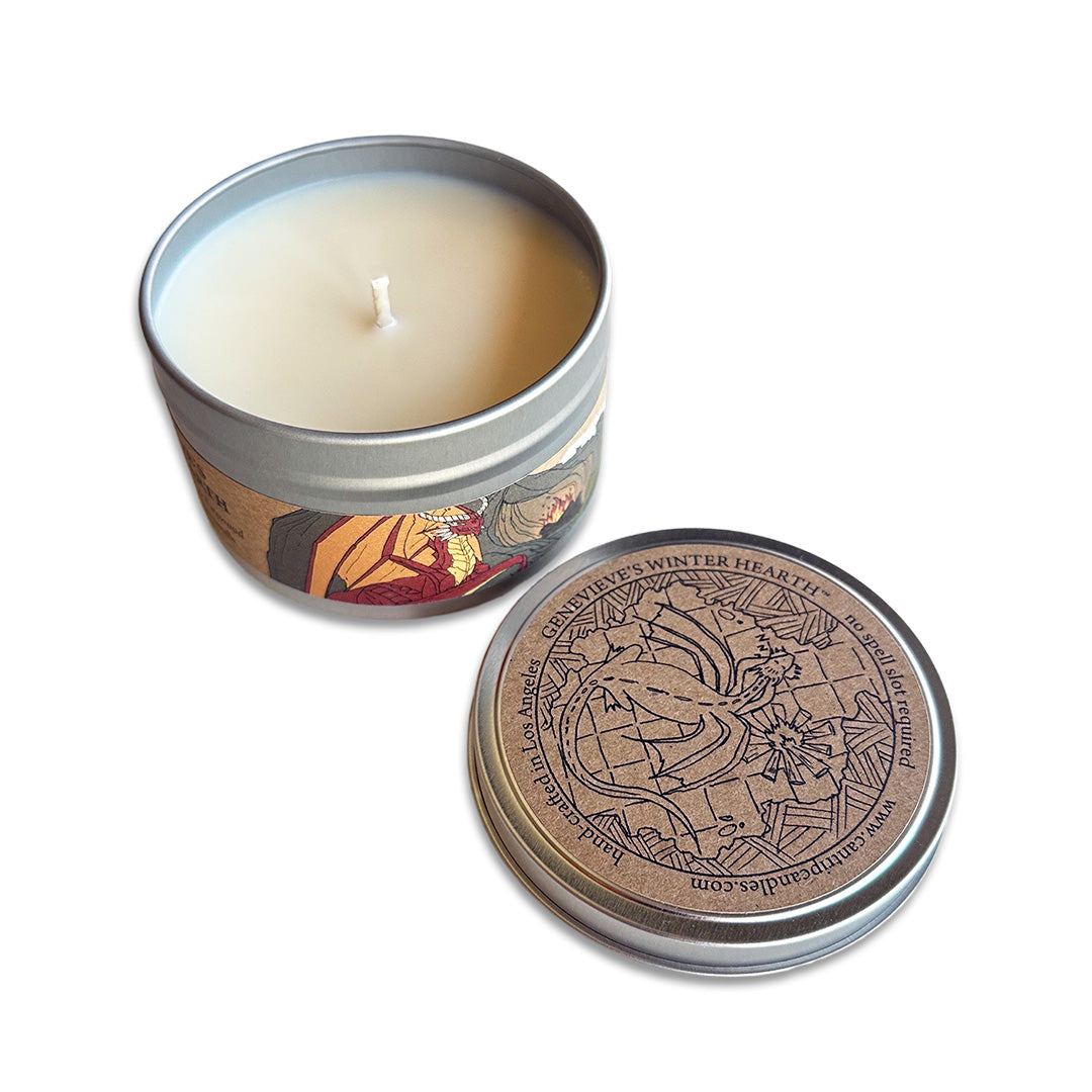 Gen Con x Cantrip Candles Genevieve's Winter Hearth Candle | Rollacrit