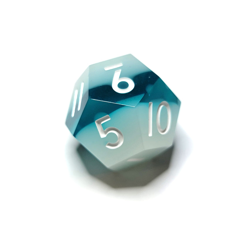 Glacial Core Sharp Edge Resin 7pc Dice Set | Rollacrit