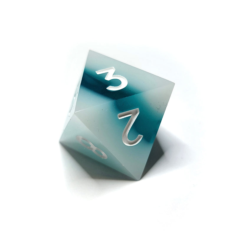 Glacial Core Sharp Edge Resin 7pc Dice Set | Rollacrit