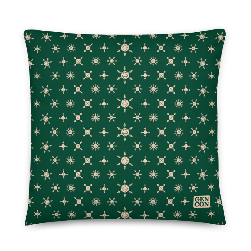 Gen Con Dice Snowflake Green Pillow | Rollacrit