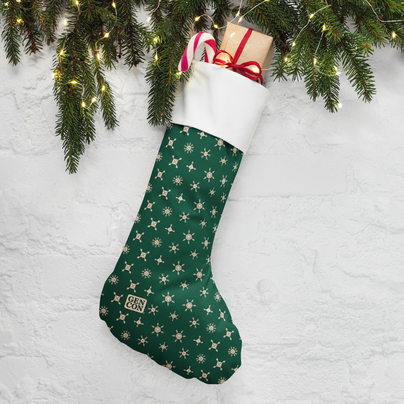 Gen Con Dice Snowflake Christmas Green Stocking | Rollacrit