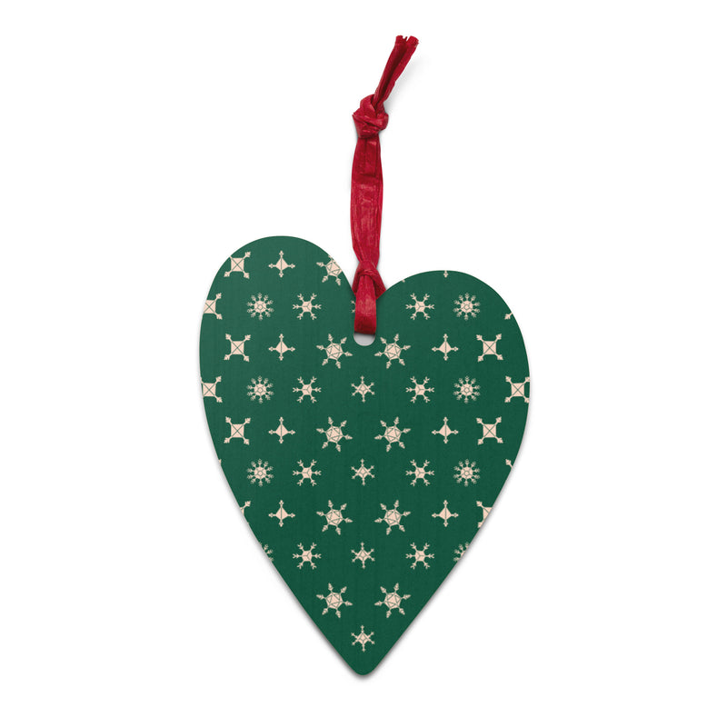 Gen Con Dice Snowflake Wooden Heart Ornament Magnet | Rollacrit