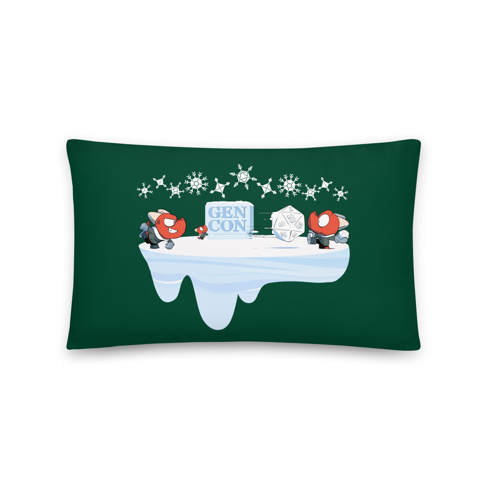 Gen Con Kobold Snowball Fight Green Pillow | Rollacrit