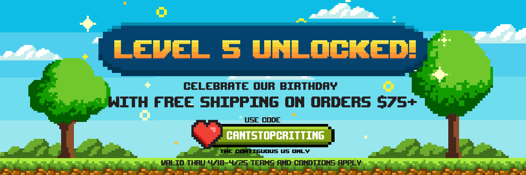 Rollacrit's 5th Birthday Free Shipping | Rollacrit