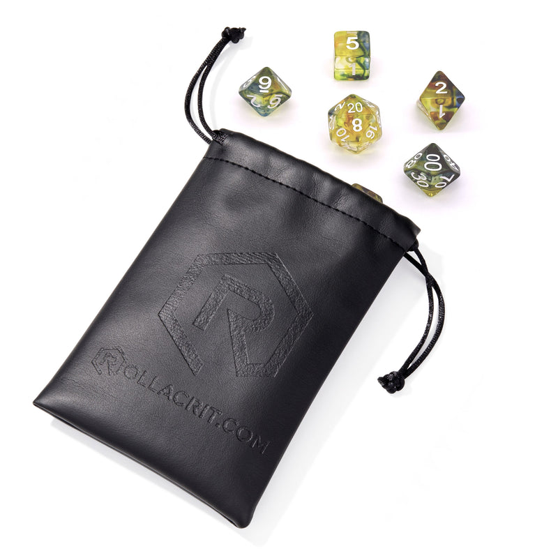 Rainbow Droplets Resin 7pc Dice Set | Rollacrit