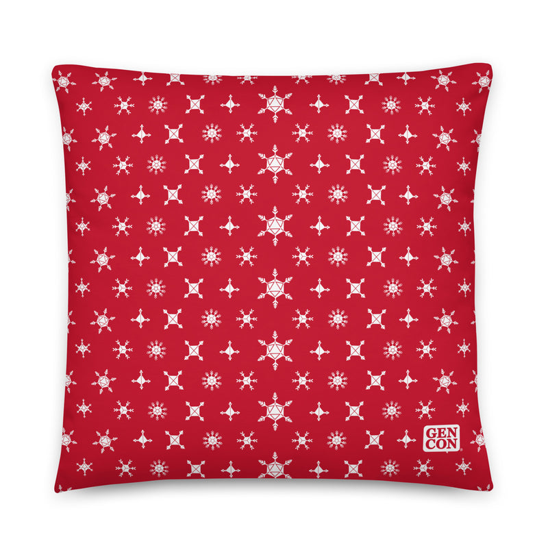 Gen Con Dice Snowflake Red Pillow | Rollacrit