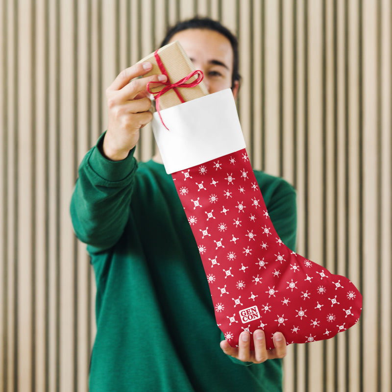 Gen Con Dice Snowflake Christmas Red Stocking | Rollacrit