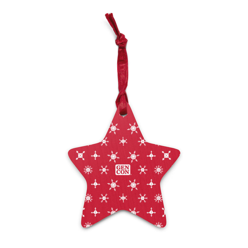 Gen Con Dice Snowflake Wooden Star Ornament Magnet | Rollacrit