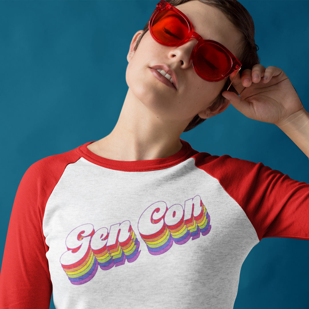 Retro Rainbow Pride Gen Con 2025 T-Shirt | Rollacrit