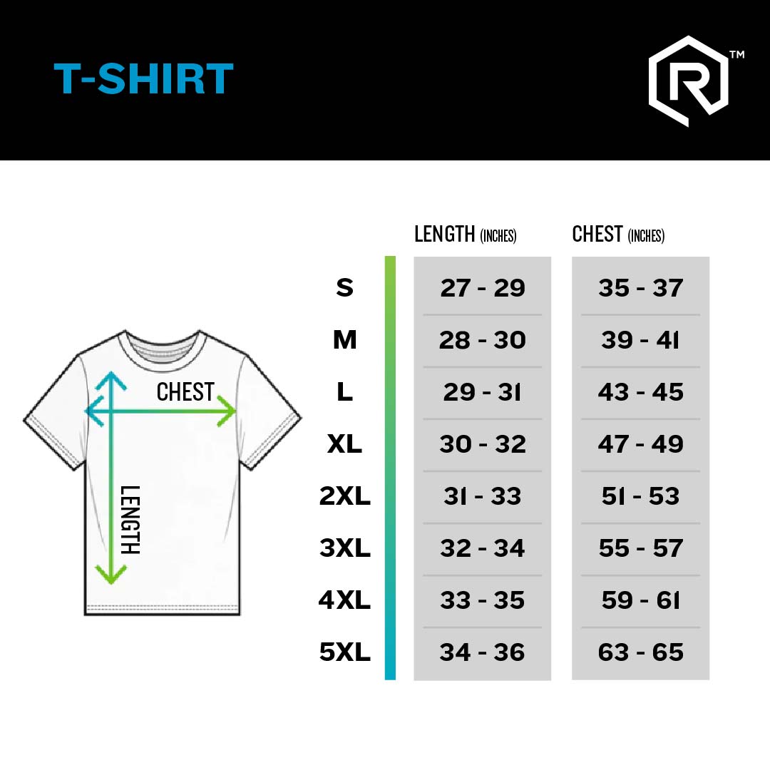 Unisex T-Shirt Size Chart | Rollacrit