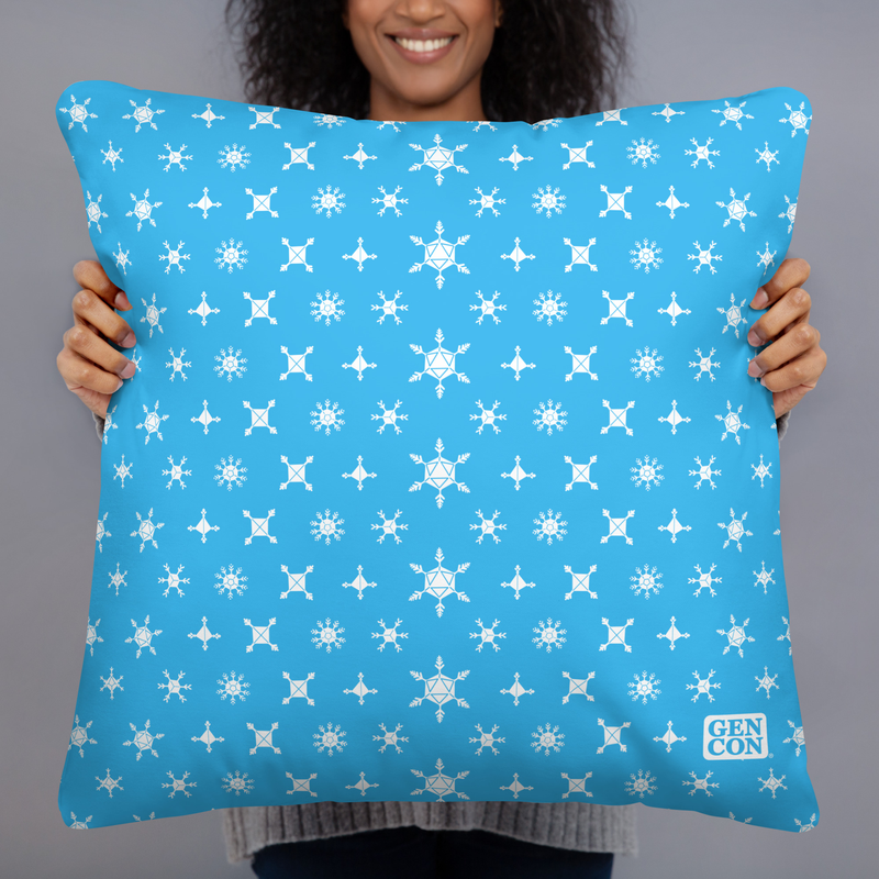 Gen Con Dice Snowflake Blue Pillow | Rollacrit