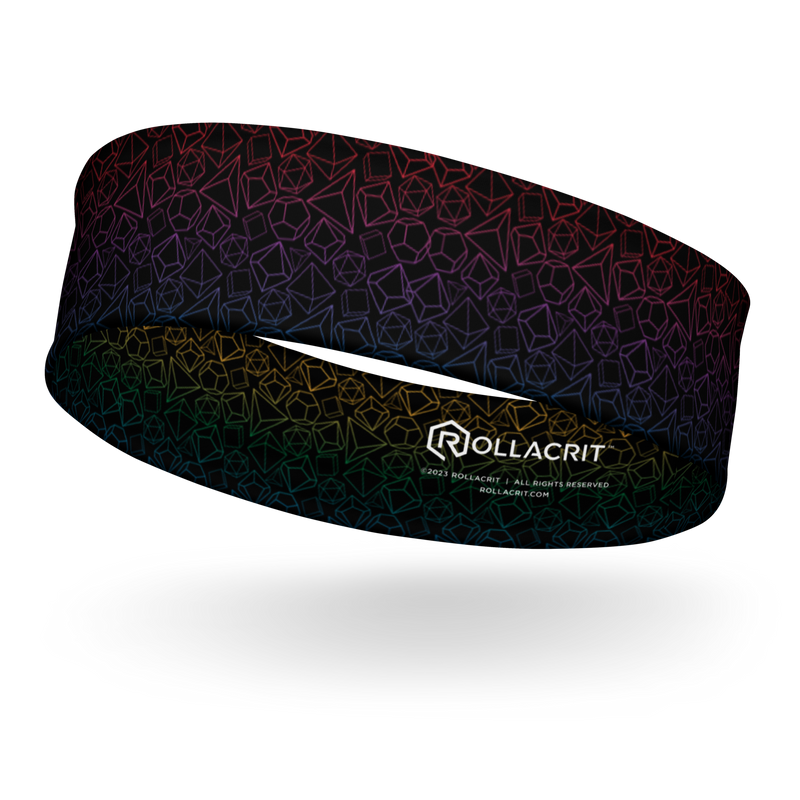 Gen Con Rainbow Dice Pattern Headband | Rollacrit