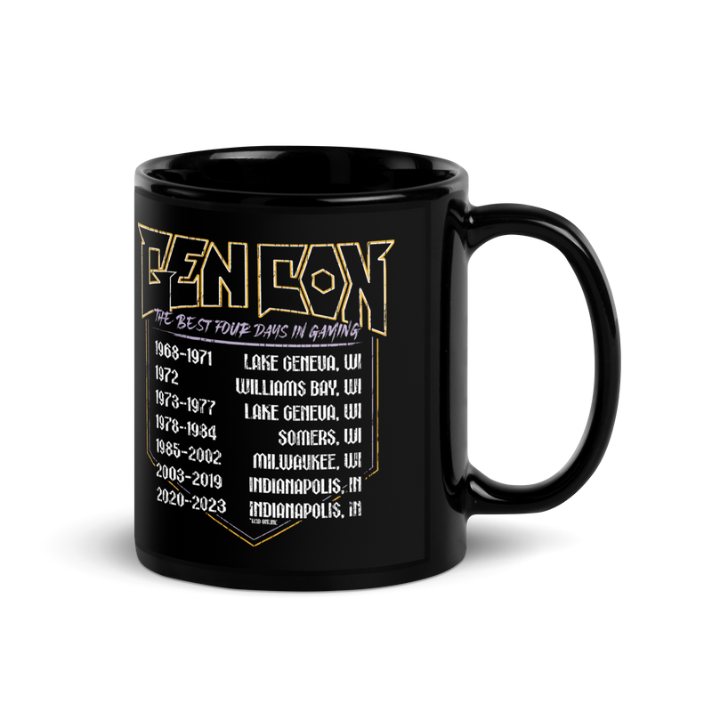 Gen Con World Tour Griffin Black Glossy Mug | Rollacrit